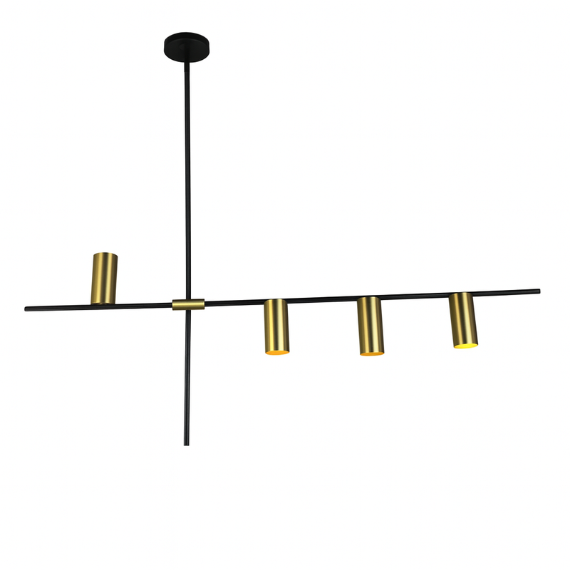 Чорна люстра з золотими спотами L-120 cm H-43.5 GU10 Black+Gold Geometry 251036-100006457