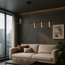 Чорна люстра з золотими спотами L-120 cm H-43.5 GU10 Black+Gold Geometry 251036-100006457