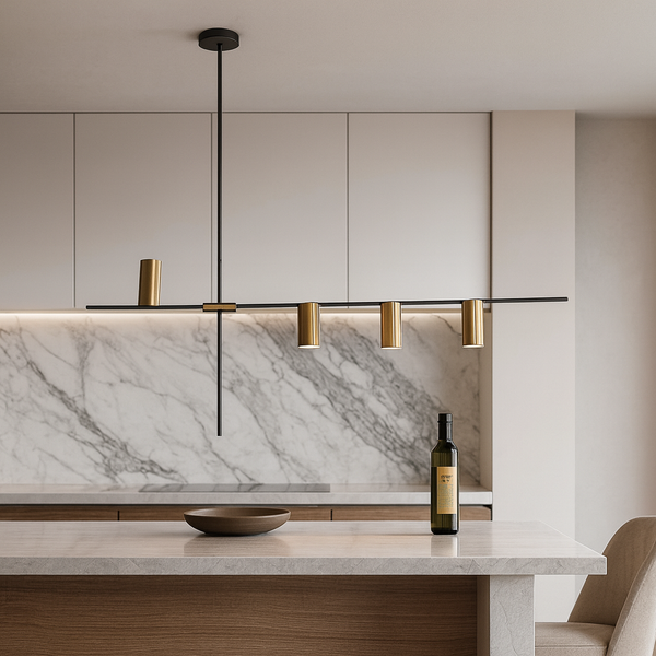 Чорна люстра з золотими спотами L-120 cm H-43.5 GU10 Black+Gold Geometry 251036-100006457