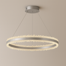 Підвісна люстра срібна брашована світлодіодна D-60 cm Led 150W Silver Frozen 250819-100005873