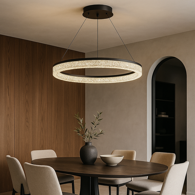 Підвісна люстра чорна D-60 cm Led 100W Black Ice 250818-100005879
