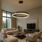 Люстра підвісна чорна кругла D-60 cm Led 50W Black Circle ice 250835-100005881