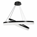 Підвісна люстра подвійна D-80+60 cm Led 60W 3000K-6000K Black Matte Ice 251218-100006975