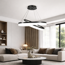 Підвісна люстра подвійна D-80+60 cm Led 60W 3000K-6000K Black Matte Ice 251218-100006975