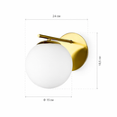 Настінний світильник золотий з білим плафоном H-18.5 cm E27 Gold Bollo 251218-100006976