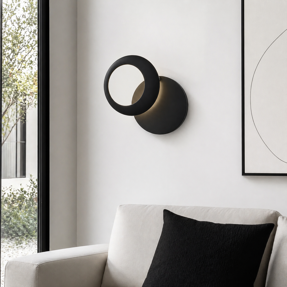 Настінні світильники чорні D-22 cm / D-26 cm Led 3000K / 4000K Black Circle 260425-100007863