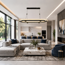 Підвісна люстра чорна L-110 cm Led 54W 3000K Black+Gold Orbit 260518-100008030