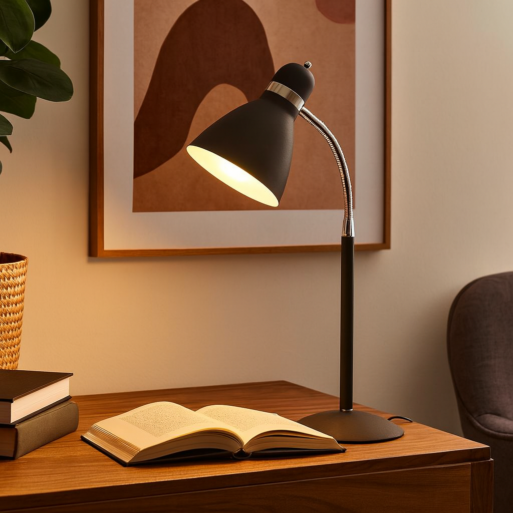Настільна лампа чорна H-54 cm E27 Black Pandora 250960-100005910