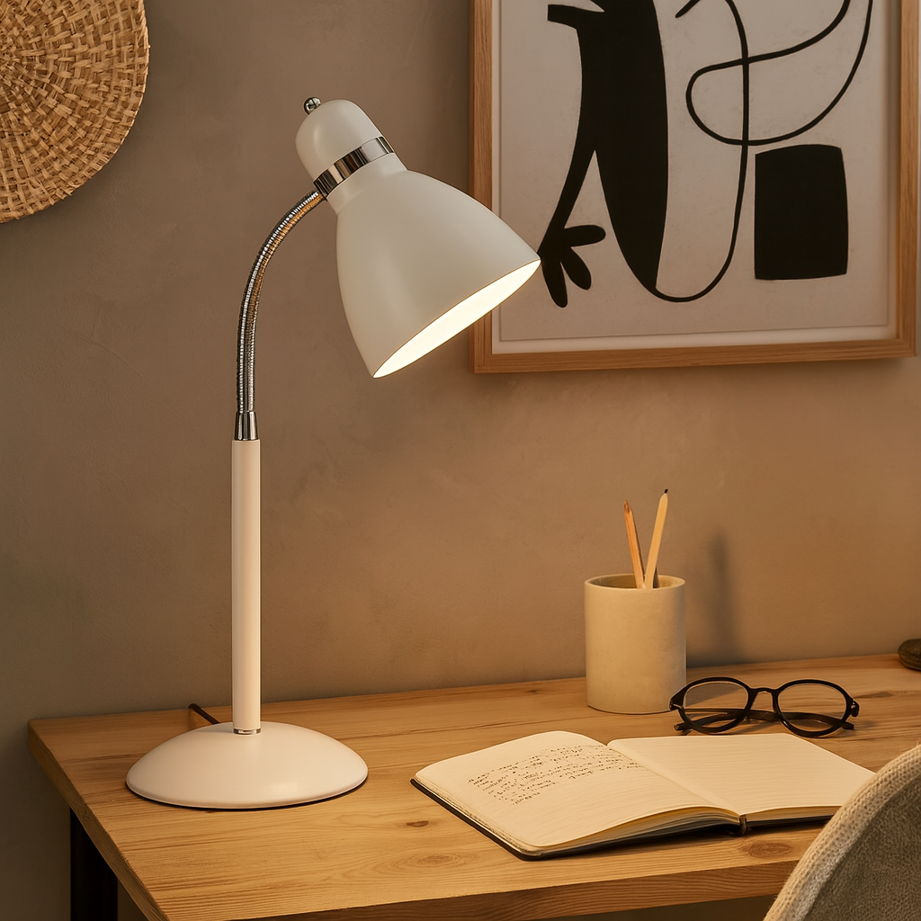 Настільна лампа біла H-54 cm E27 White Pandora 250960-100005911