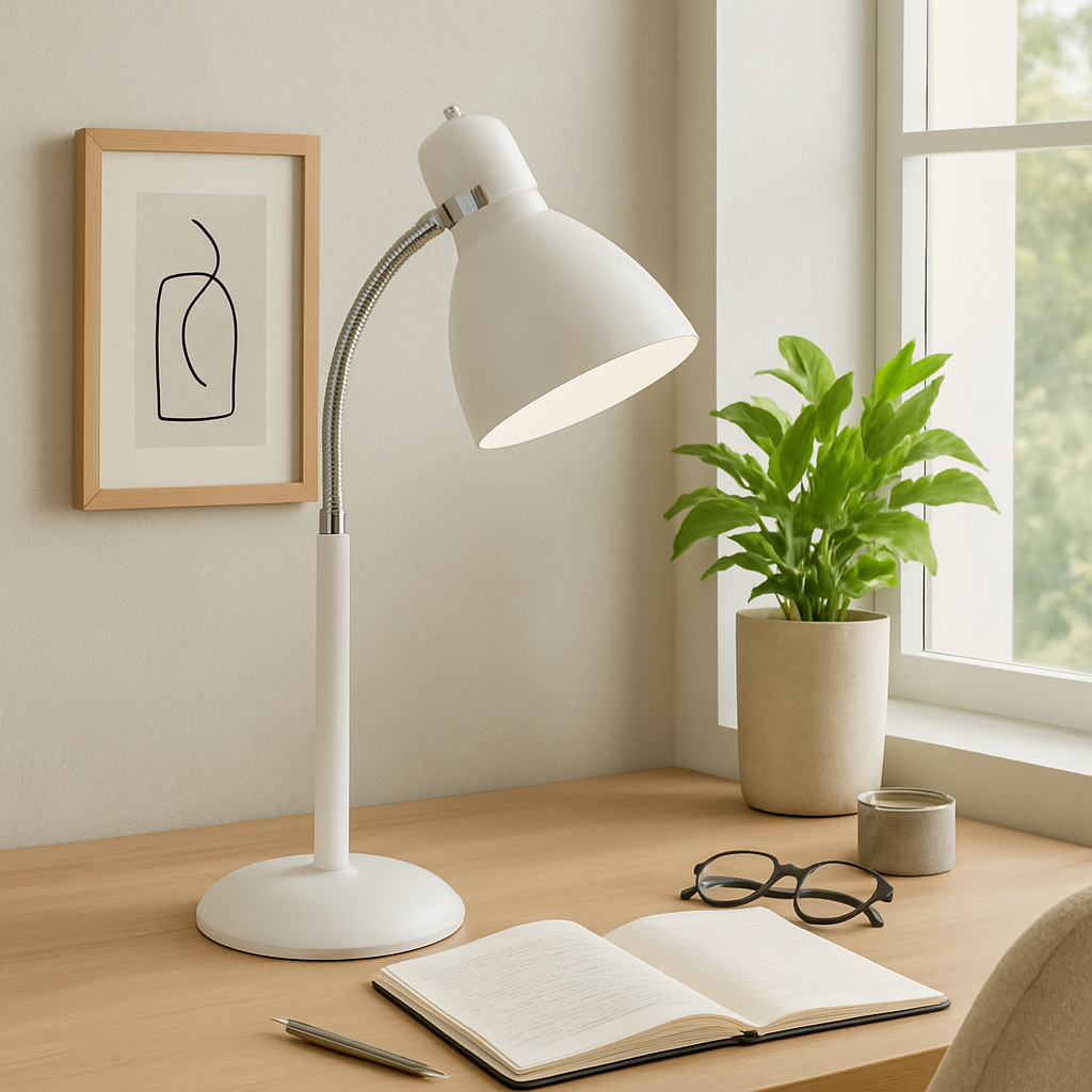 Настільна лампа біла H-54 cm E27 White Pandora 250960-100005911