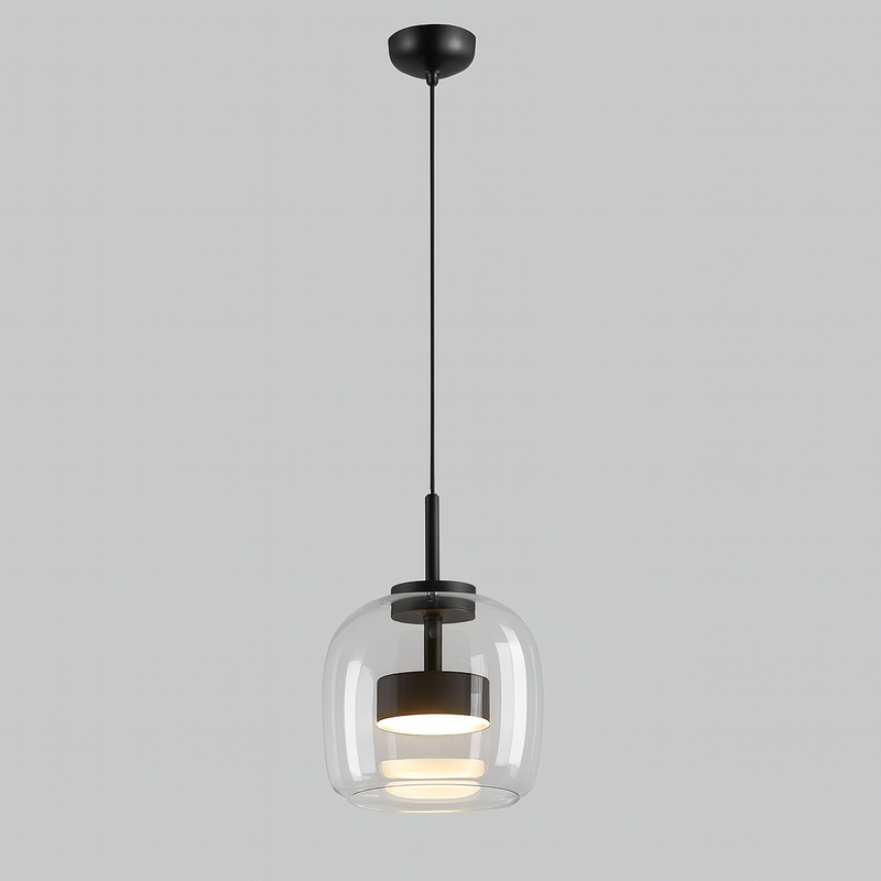 Підвісний світильник прозорий D-23 cm Led 9W Clear+Black Jube 251231-100006777