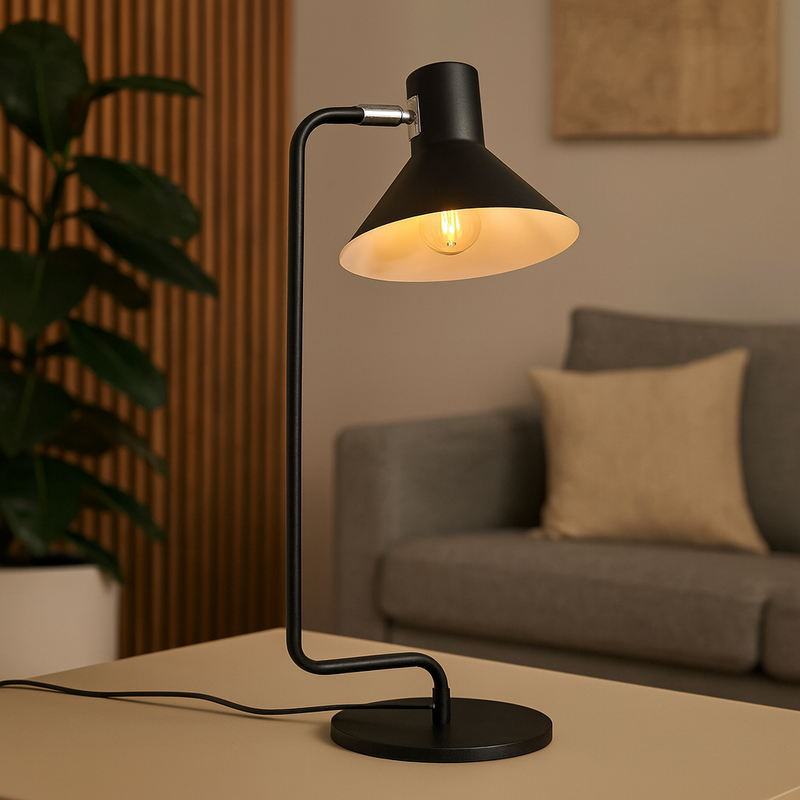 Настільна лампа чорна H-50.5 cm E14 Black Geometry 250932-100005915
