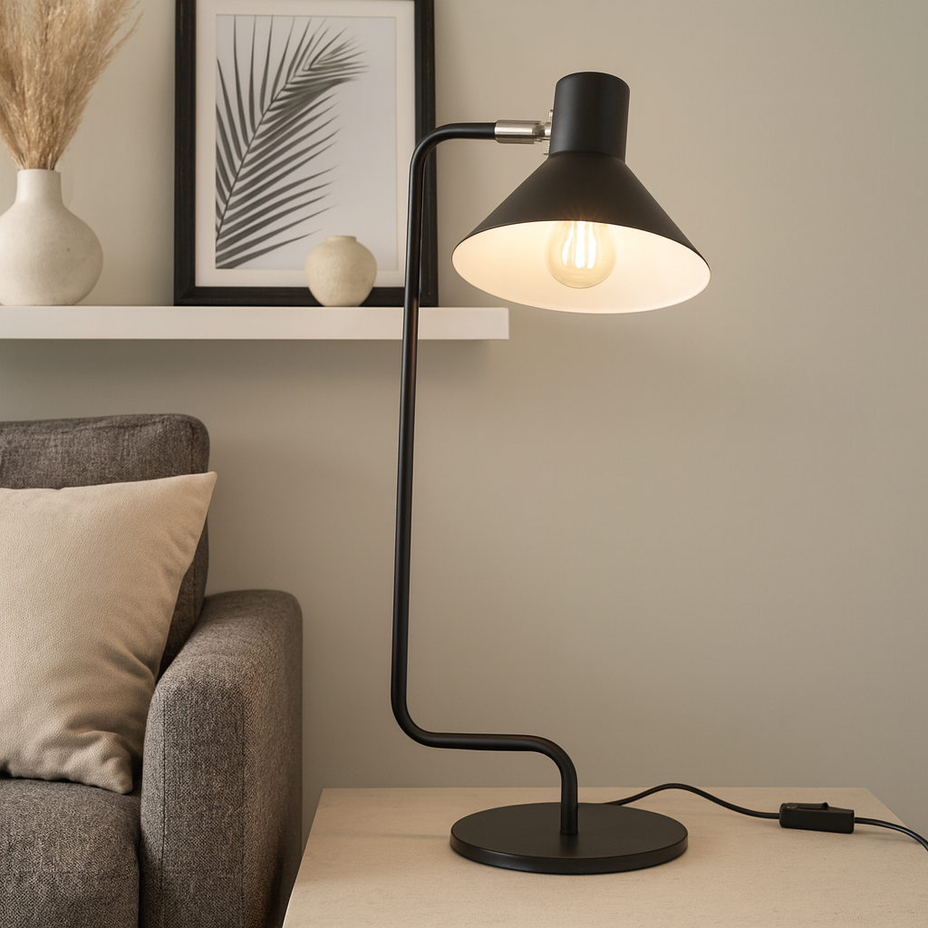 Настільна лампа чорна H-50.5 cm E14 Black Geometry 250932-100005915