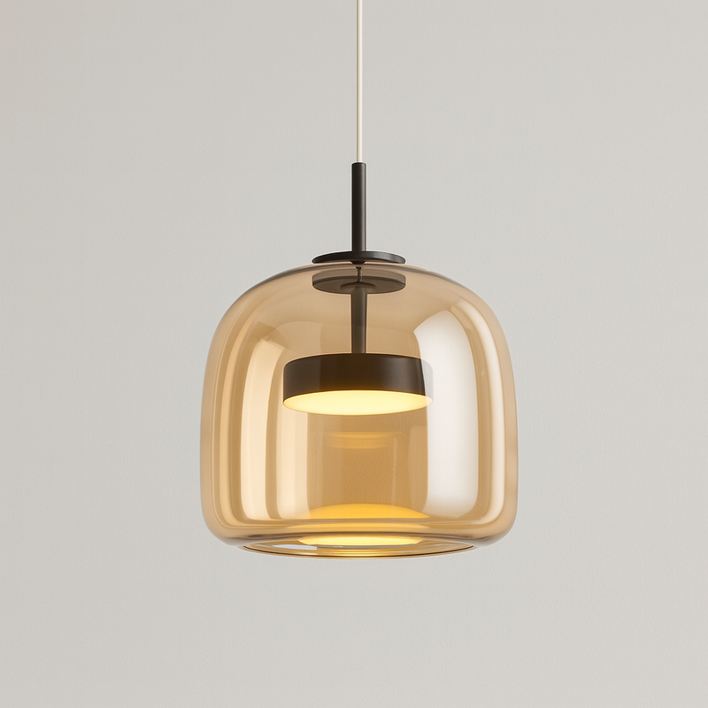 Підвісний світильник бурштиновий D-23 cm Led 9W Black+Amber Jube 251231-100006782