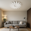Стельова люстра біла квітка D-55 cm Led 57W 4000K White Flower 251018-100006219