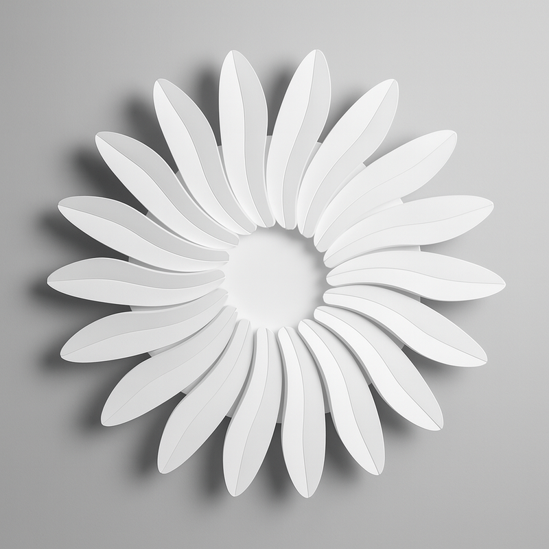 Стельова люстра біла квітка D-55 cm Led 57W 4000K White Flower 251018-100006219