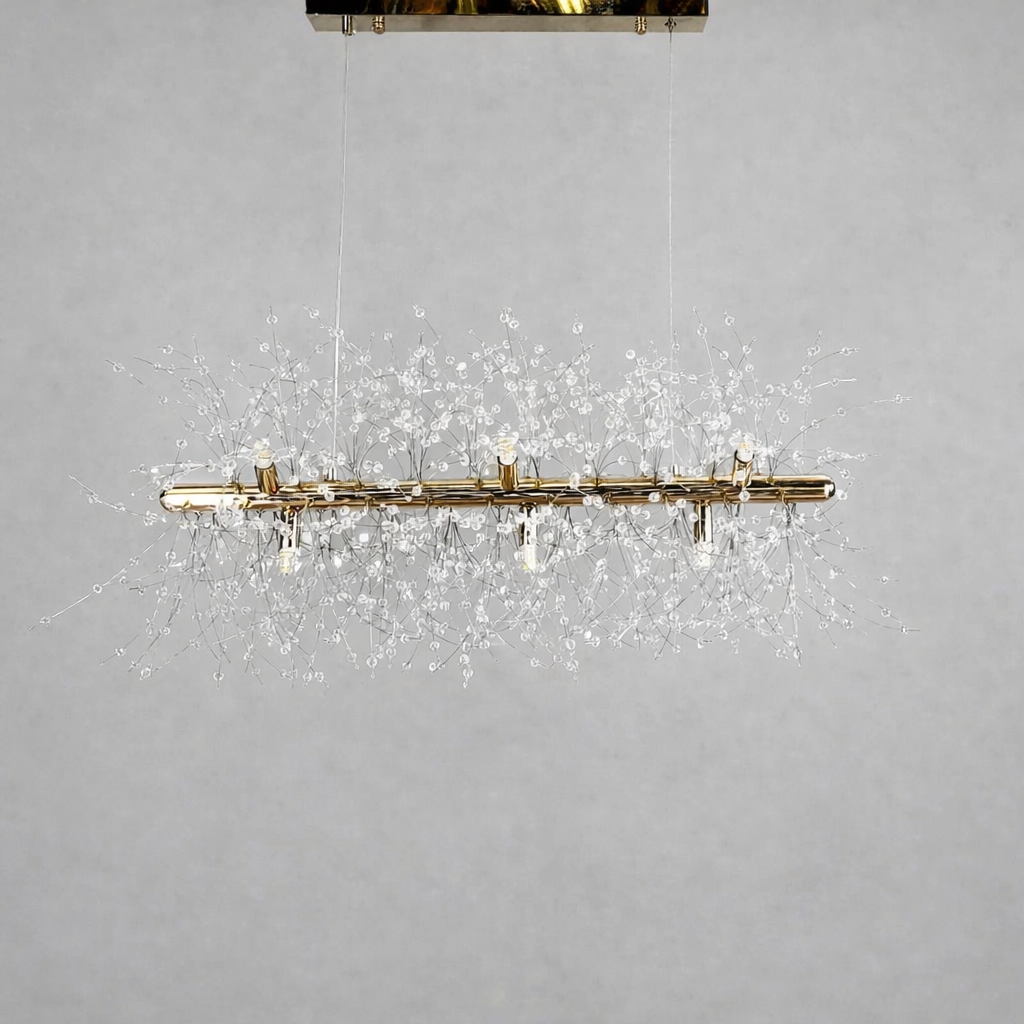 Підвісна люстра золота з намистинами L-91 cm G9x9 Gold Dandelion 260235-100007344