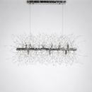 Підвісна люстра срібна з намистинами L-91 cm G9x9 Chrome Dandelion 260235-100007345