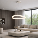 Підвісна люстра біла з пультом і додатком L-50 cm Led 60W 2700-65000K White Bagel 260331-100007585