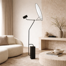 Торшер чорний з мармуром H-160 cm G9 Black Plate 260258-100007350