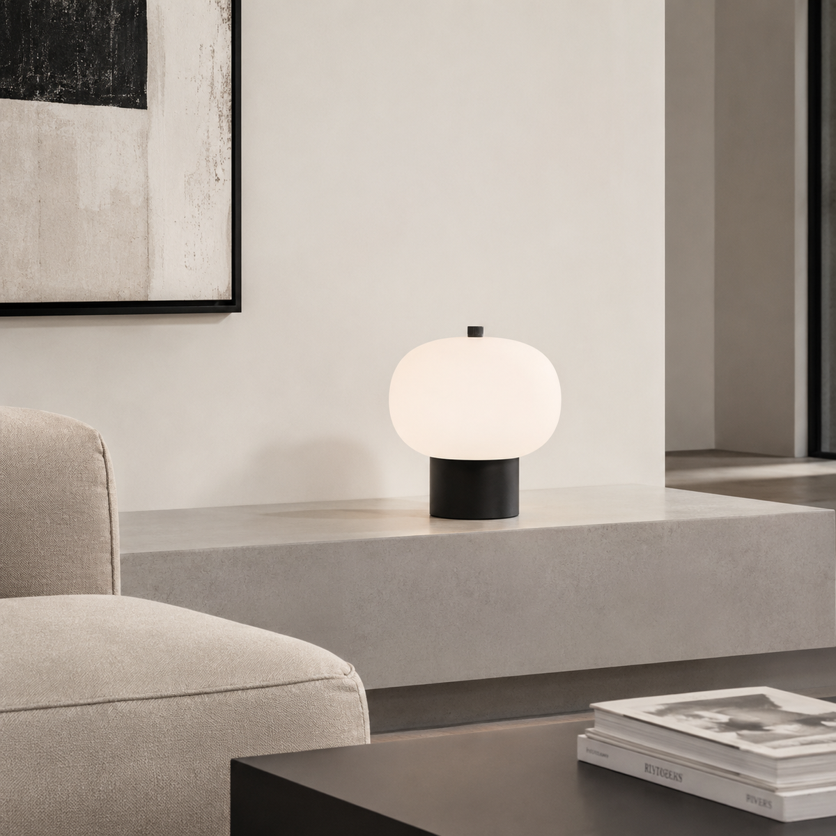 Настільна лампа  H-25 cm D-24 cm Led White+Black Beacon 260758-100008320