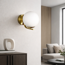 Настінний світильник золотий з білим плафоном H-18 cm E27 Gold Bollo 251218-100006978