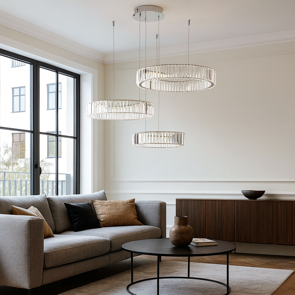 Підвісний світильник Brass ring luxury 30-50-70 Led 103W 3000K-6000K Silver 250935-100006189