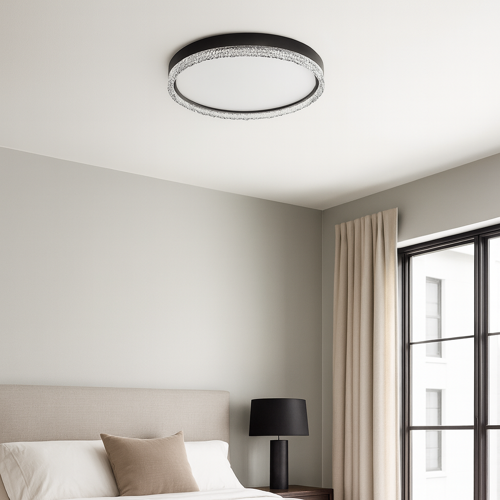 Стельова люстра чорна H-7.2 cm D-60 cm Led 70W Black Luxury 250940-100006190