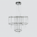 Люстра підвісна срібна двоярусна / триярусна D-60 cm / D-80 cm Led Chrome Rain 250718-100005678