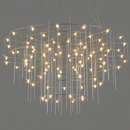 Люстра підвісна срібна двоярусна / триярусна D-60 cm / D-80 cm Led Chrome Rain 250718-100005678