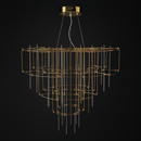 Люстра підвісна золота двоярусна / триярусна D-60 cm / D-80 cm Led Gold Rain 250718-100005679