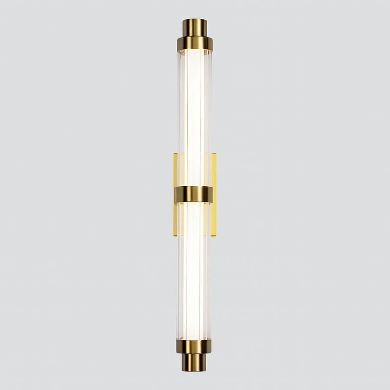 Настінний світильник золотий з прозорим скляним тубусом L-70 cm / L-90 cm Gold Pipe line glass 250718-100005680