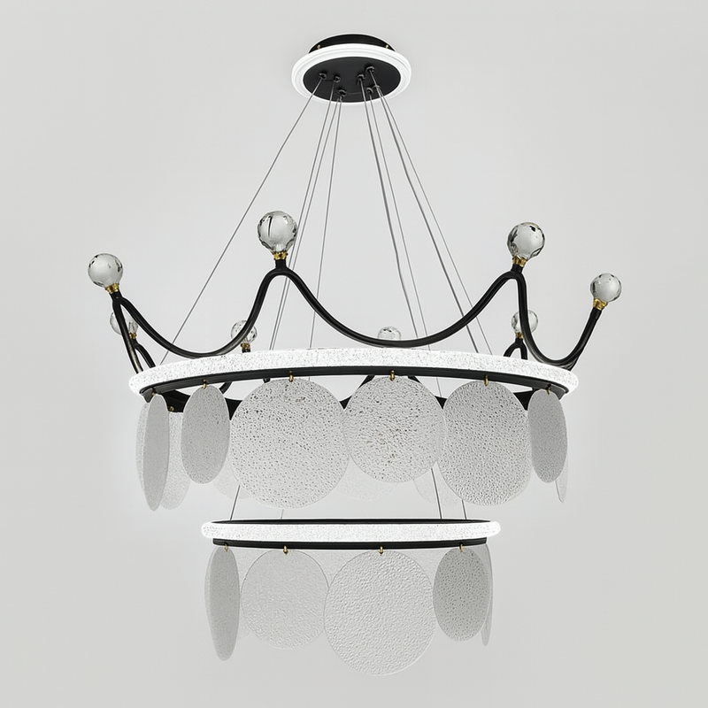Люстра підвісна чорна корона D-50 / D-70 cm Led Black Crown 250718-100005681