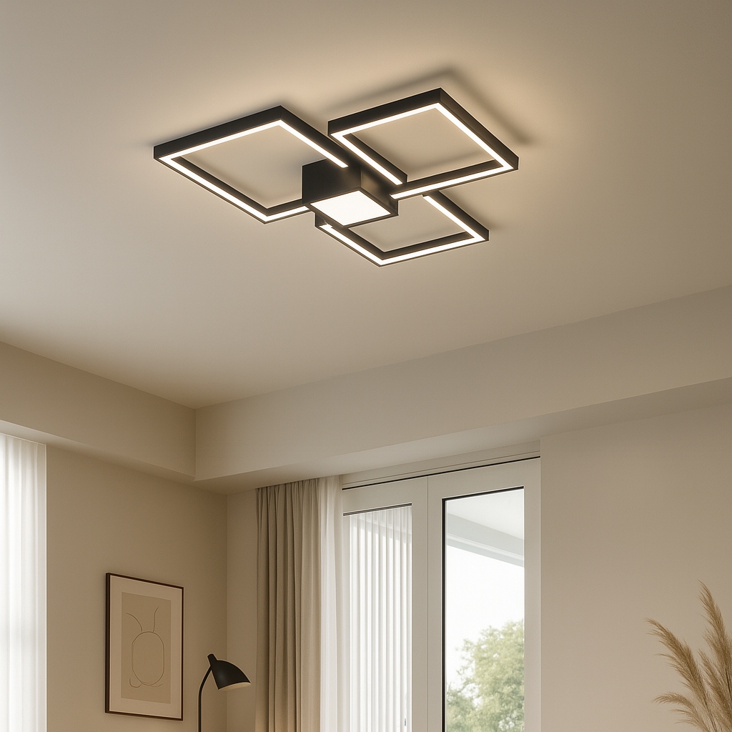 Люстра стельова чорна квадрати Led 96W Black Square 250719-100005690