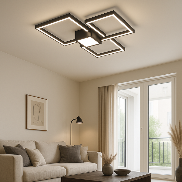 Люстра стельова чорна квадрати Led 96W Black Square 250719-100005690