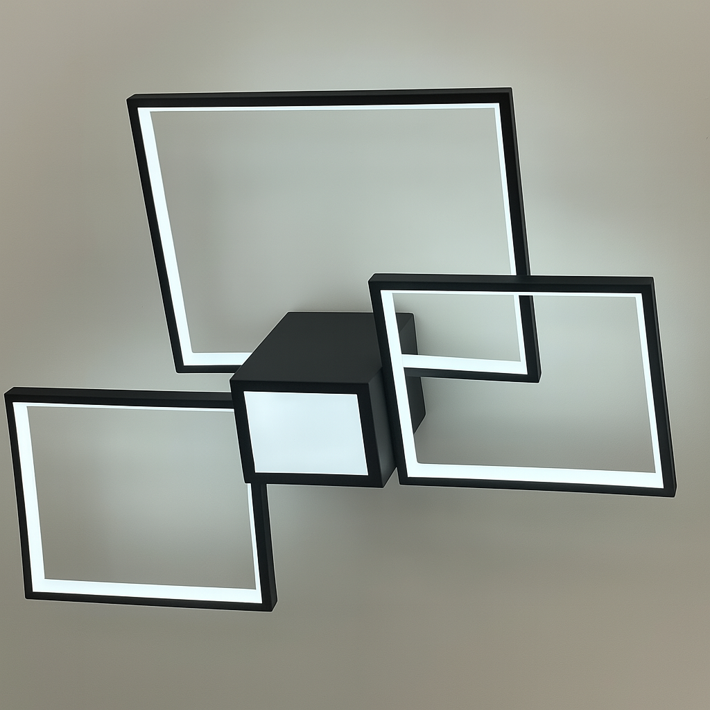 Люстра стельова чорна квадрати Led 96W Black Square 250719-100005690