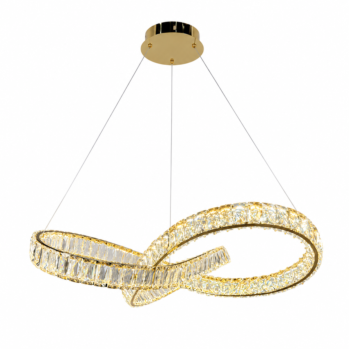 Підвісна люстра золота D-60 cm Led 80W 3000K-6000K Gold Crystal 260688-100008274