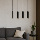 Підвісна люстра чорна з тубусами H-22 cm E27 Black Simple tube 250741-100005700