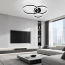 Стельова люстра чорна з пультом потрійна L-80 cm Led 94W Кільця Anelli Rings 3 Black 260818-100008729