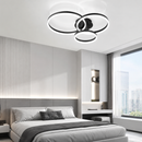 Стельова люстра чорна з пультом потрійна L-80 cm Led 94W Кільця Anelli Rings 3 Black 260818-100008729