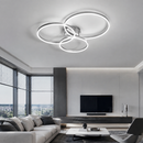 Стельова люстра срібна з пультом потрійна L-80 cm Led 94W Кільця Anelli Rings 3 Chrome 260818-100008730