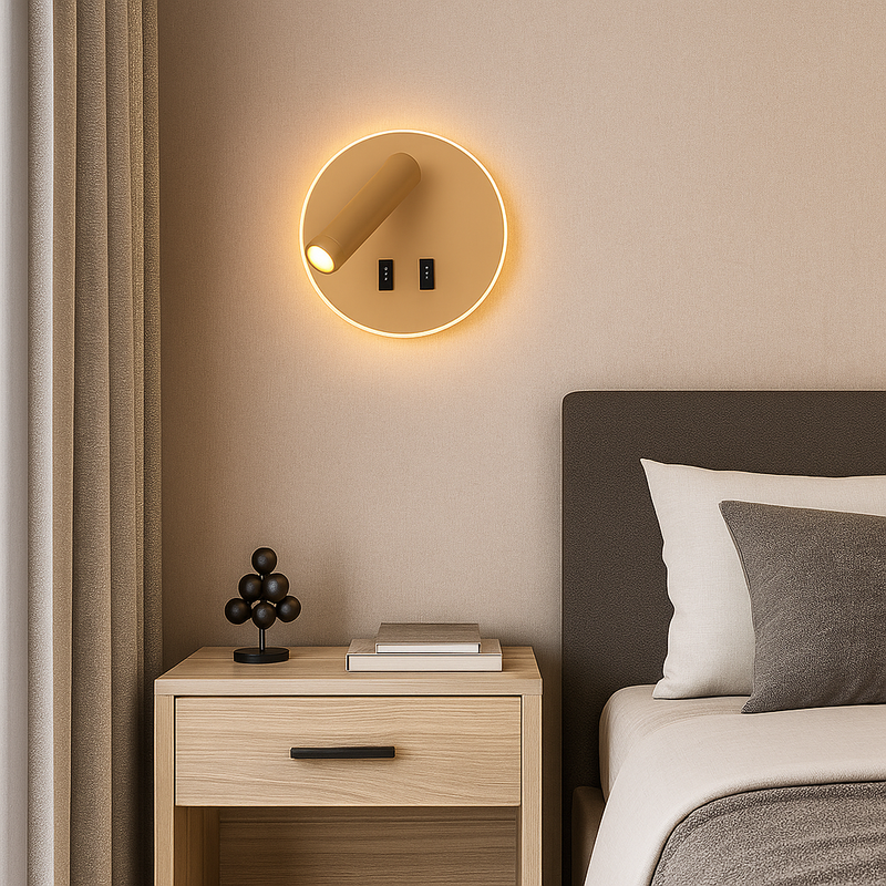 Настінний світильник золотий D-14.5 cm Led 8W 4000K Gold Circle 251036-100006478