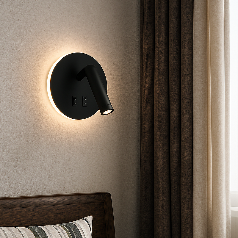 Настінний світильник чорний D-14.5 cm Led 8W 4000K Black Circle 251036-100006479