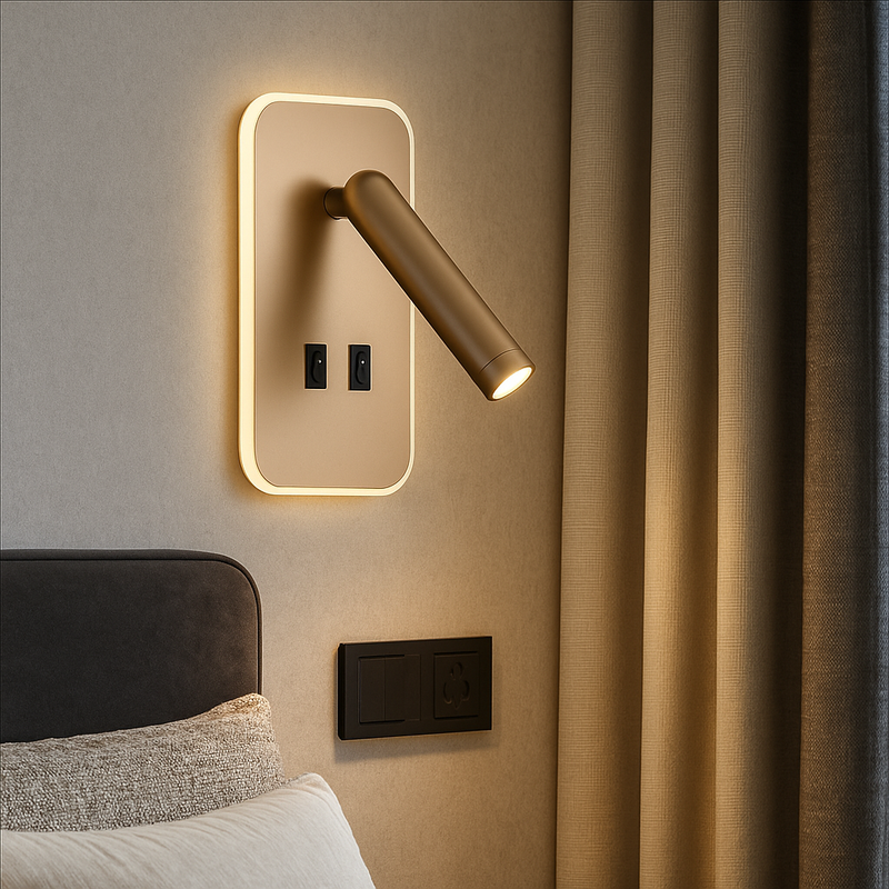 Настінний світильник золотий H-18.5 cm Led 8W 4000K Gold Rectangle 251036-100006482