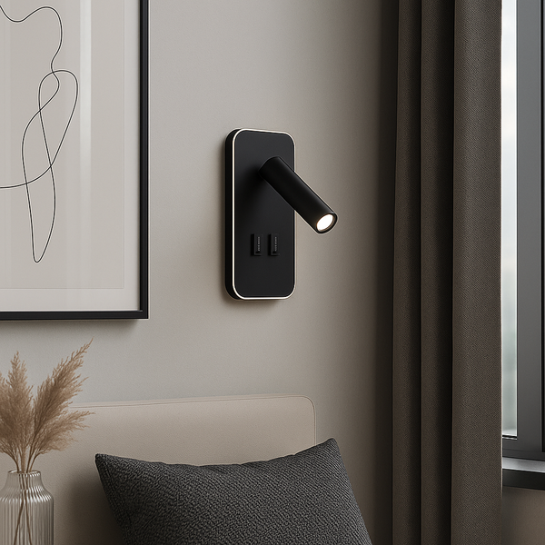 Настінний світильник чорний H-18.5 cm Led 8W 4000K Black Rectangle 251036-100006483