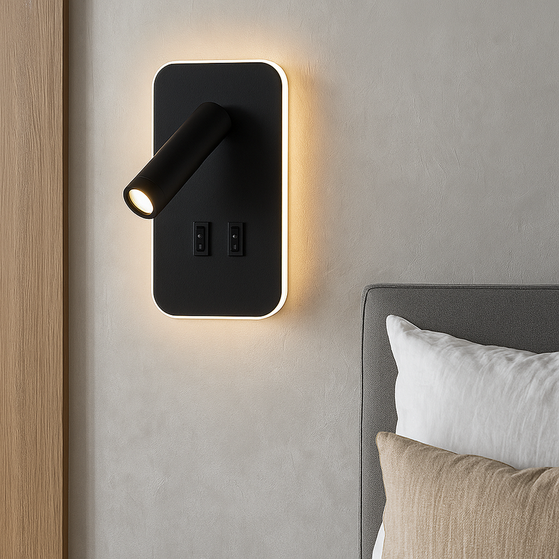 Настінний світильник чорний H-18.5 cm Led 8W 4000K Black Rectangle 251036-100006483