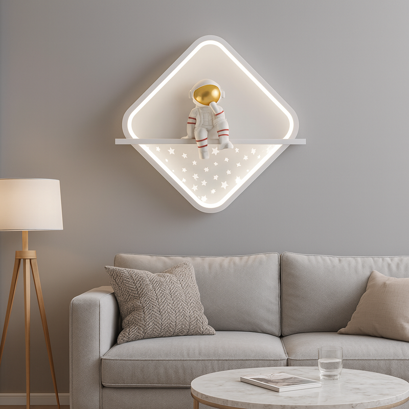 Настінні світильники космонавти ромб H-25 cm Led 25W White / Gold Astronaut 250958-100002051