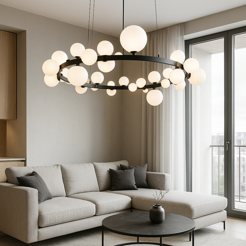 Підвісні люстри D-85 cm / D-120 cm G9 Black+White Bollo 251018-100006486