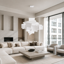 Підвісна люстра біла L-80 cm E27 White Geometry 260944-100008779