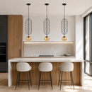 Підвісний світильник H-75 cm E14 Black+Amber Leaf 260944-100008781